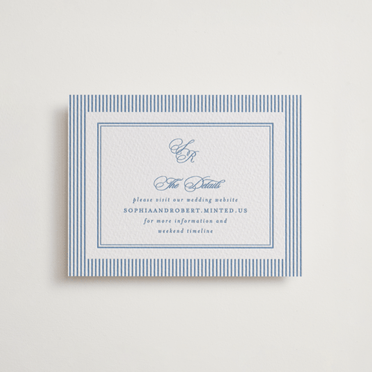 "POSH" - Letterpress Direction Cards in Pacific Blue by Creo Study - Front