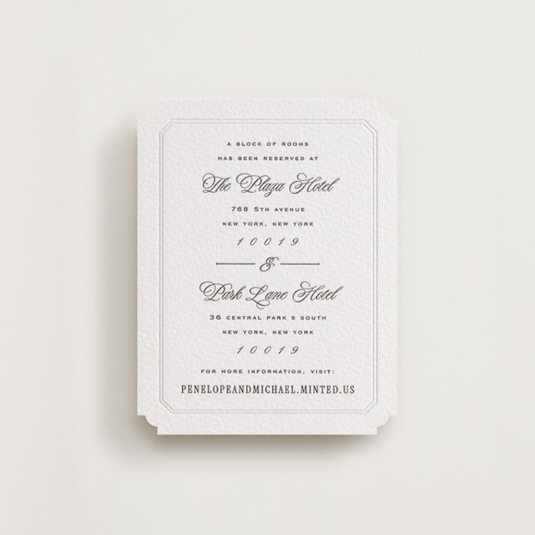 "Outlined" - Letterpress Direction Cards in Soft Black by Leah Bisch - Front