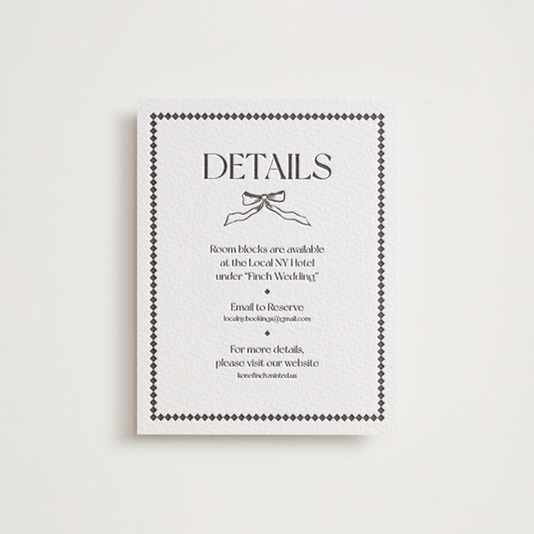 "Trés Chic" - Letterpress Direction Cards in Soft Black | Graphite by Julia Liverton - Front