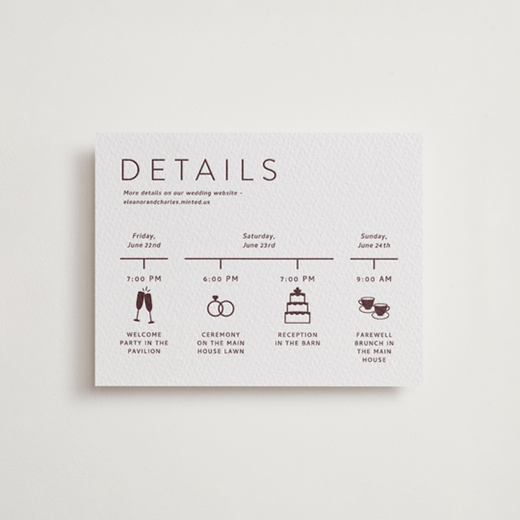 "Kismet" - Letterpress Direction Cards in Clove by Alston Foster - Front