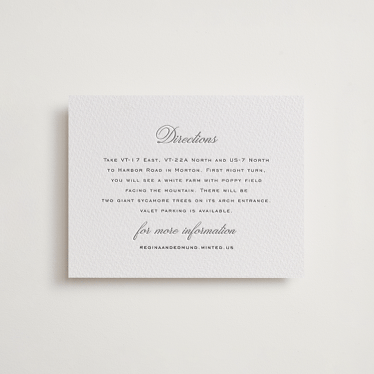 "krytharaki" - Letterpress Direction Cards in Soft Black | Granite by chocomocacino - Front