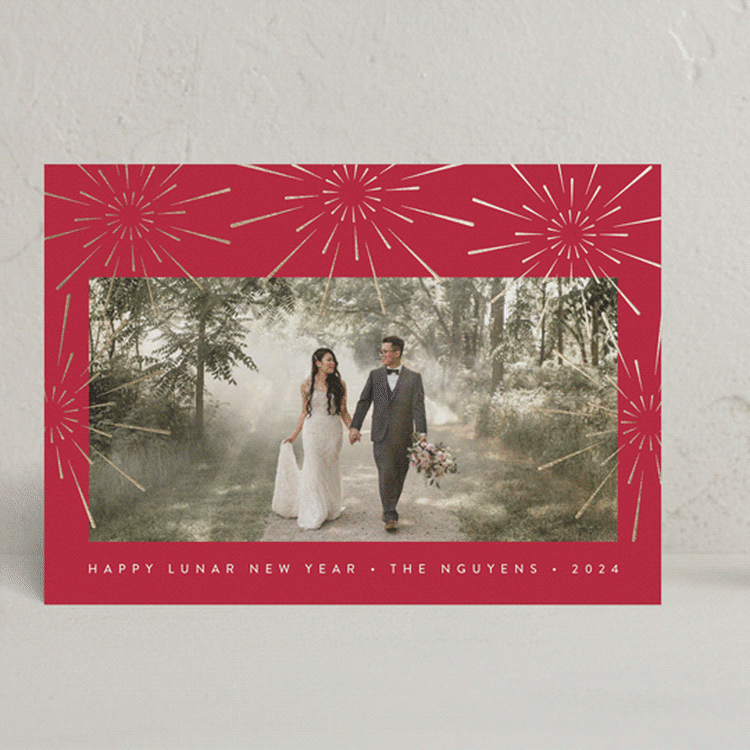 "Lunar Celebration" - Lunar New Year Cards in Garnet by Heather Schertzer - Front