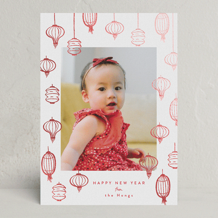 "Sketched Lanterns" - Lunar New Year Cards in Peace by Tamara Hilje - Front