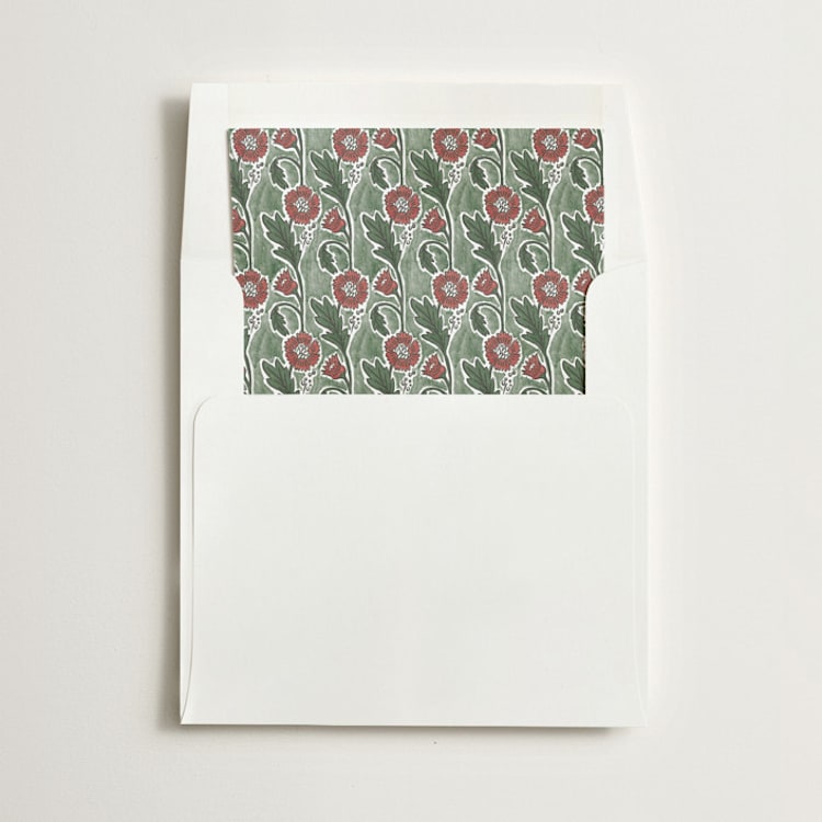 "monogram nouveau" - Slip-In Envelope Liners in Poinsettia by Jen Owens - Liner in envelope