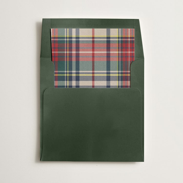 "Tartan Traditions" - Slip-In Envelope Liners in Holly Berry by Yaling Hou Suzuki - Liner in envelope