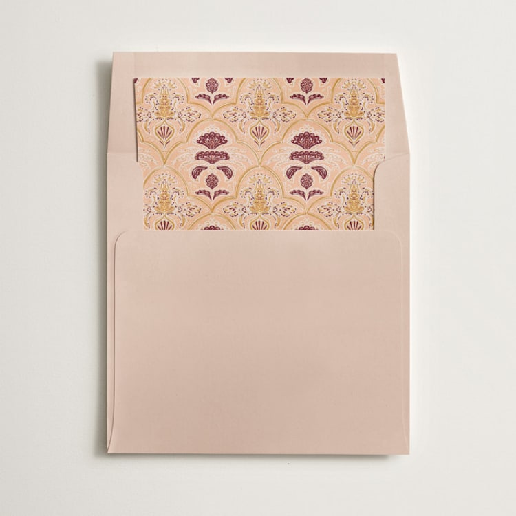 "Morrocan Print" - Slip-In Envelope Liners in Peach by Gwen Bedat - Liner in envelope