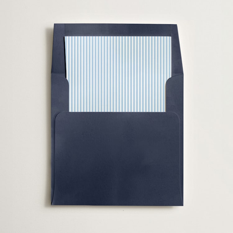 "Pinstripe" - Slip-In Envelope Liners in Sky by Olivia Kanaley Inman - Liner in envelope