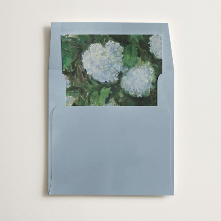 "Hydrangeas" - Slip-In Envelope Liners in Periwinkle by Kate Ahn - Liner in envelope