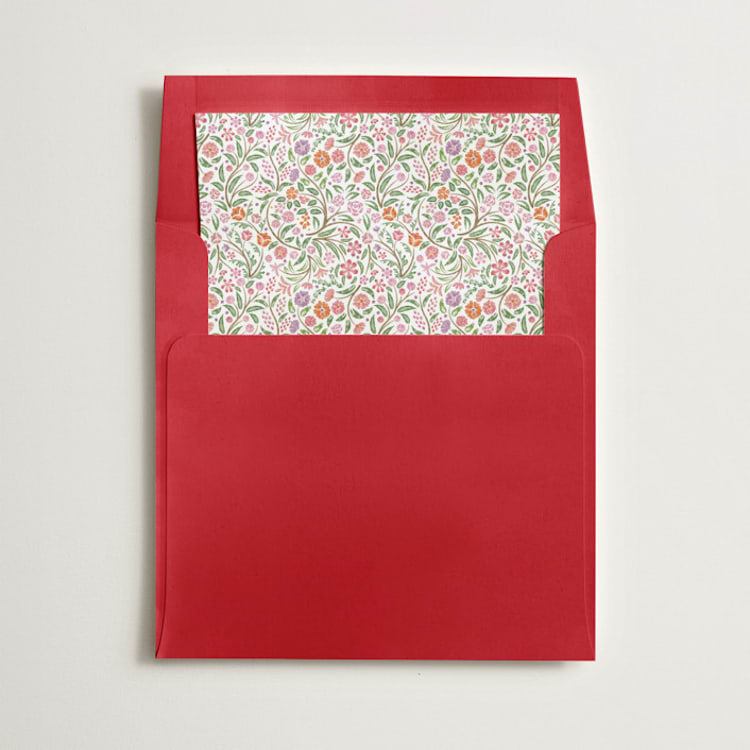 "Ditsy Floral" - Slip-In Envelope Liners in Rose by Paper Sun Studio - Liner in envelope