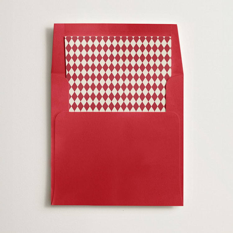 "Harlequin" - Slip-In Envelope Liners in Scarlet by Minted - Liner in envelope
