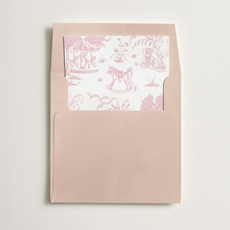 "Baby Toile" - Slip-In Envelope Liners in Blush by Teju Reval - Liner in envelope