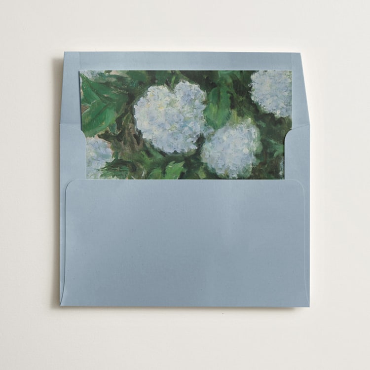 "Hydrangeas" - Slip-In Envelope Liners in Periwinkle by Kate Ahn - Liner in envelope