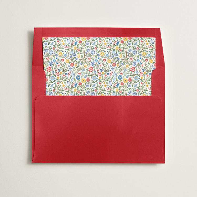 "Ditsy Floral" - Slip-In Envelope Liners in Sky by Paper Sun Studio - Liner in envelope