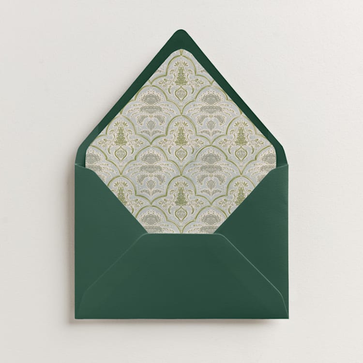 "Morrocan Print" - Slip-In Envelope Liners in Celeste by Gwen Bedat - Liner in envelope