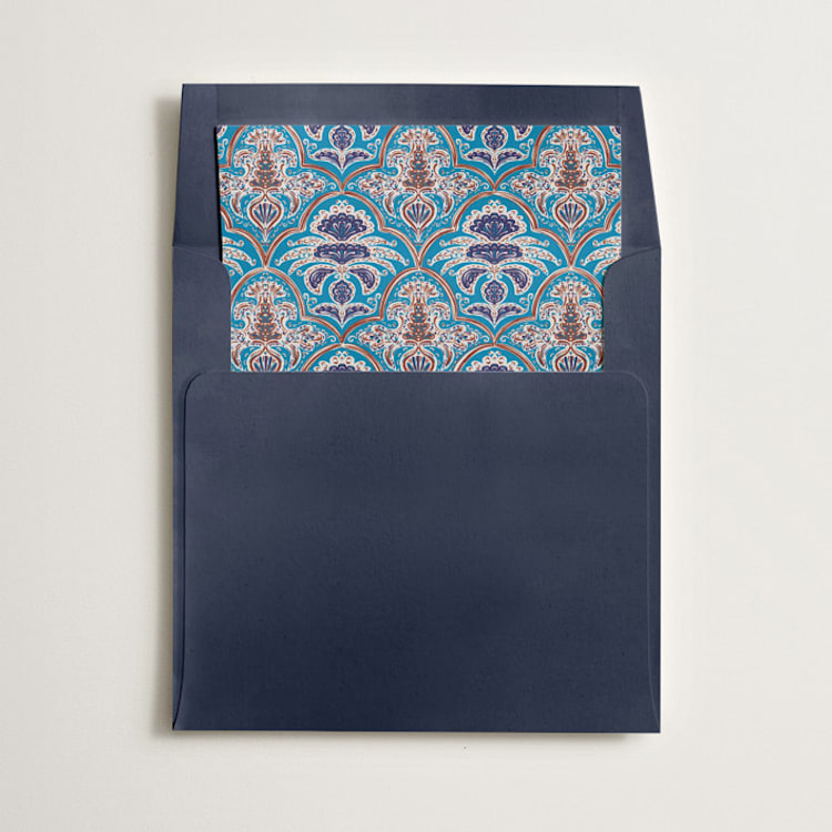 "Morrocan Print" - Slip-In Envelope Liners in Admiral by Gwen Bedat - Liner in envelope