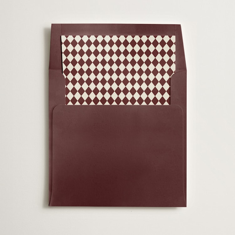 "Harlequin" - Slip-In Envelope Liners in Wine by Minted - Liner in envelope