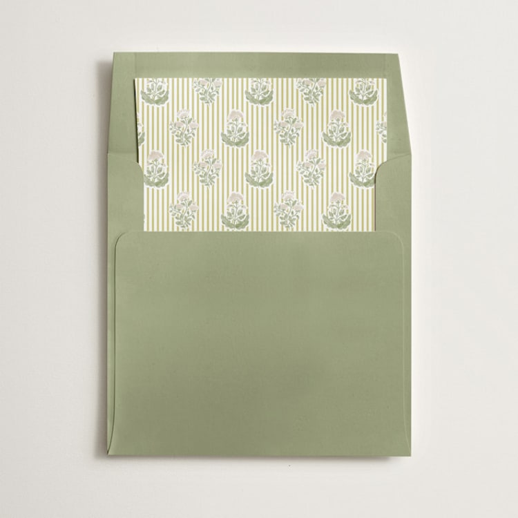 "Patterned florals" - Slip-In Envelope Liners in Chartreuse by Creo Study - Liner in envelope