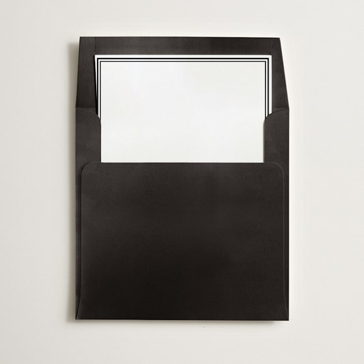 "Border" - Slip-In Envelope Liners in Coal by Minted - Liner in envelope