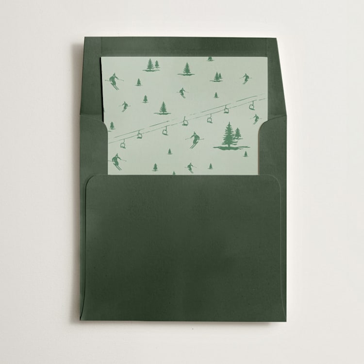 "Ski Time" - Slip-In Envelope Liners in Sage by Jen Ramsey - Liner in envelope