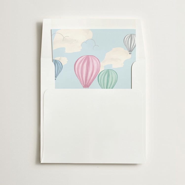 "Hot air balloons" - Slip-In Envelope Liners in Petal by Teju Reval - Liner in envelope