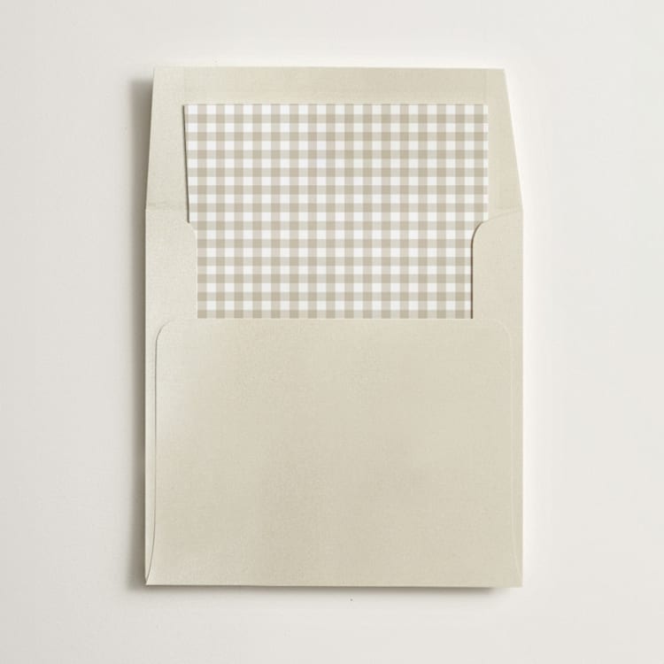 "Gingham" - Slip-In Envelope Liners in Fawn by Minted - Liner in envelope