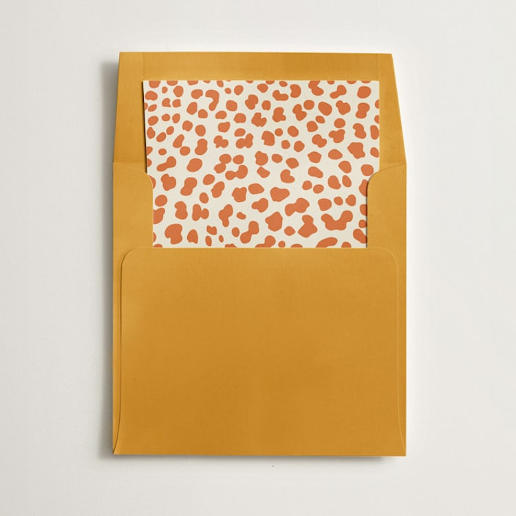 "Cheetah Print" - Slip-In Envelope Liners in Pumpkin by Minted - Liner in envelope