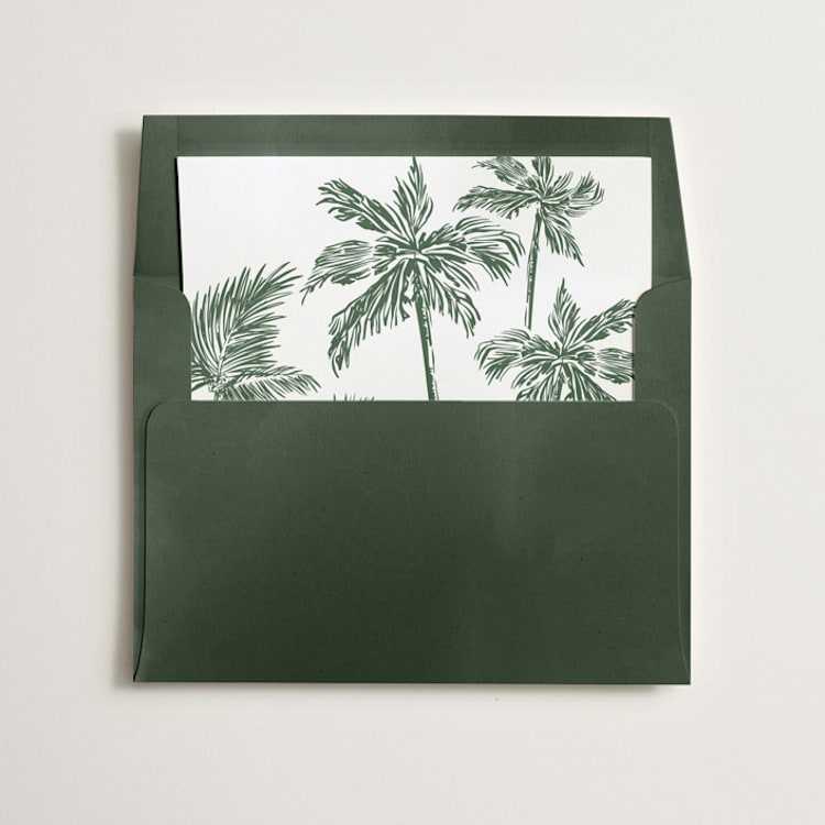 "Palm Trees" - Slip-In Envelope Liners in Forest by Lucrecia Caporale - Liner in envelope