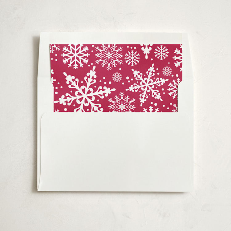 "Flurries" - Slip-In Envelope Liners in Ruby Red by Lauren Chism - Liner in envelope