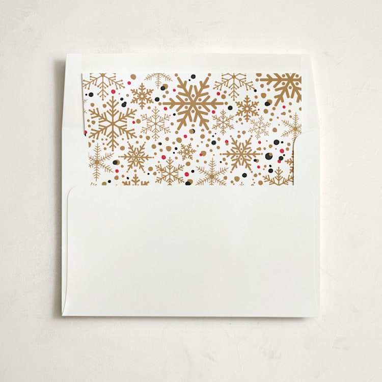 "Sophisticated Snow" - Slip-In Envelope Liners in Gold by Melissa Egan of Pistols - Liner in envelope