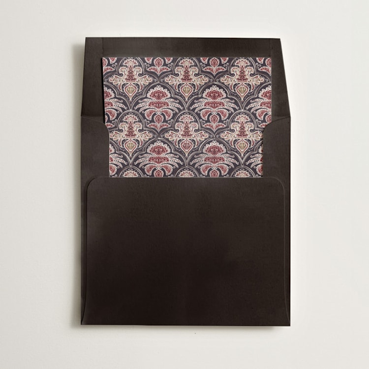 "Morrocan Print" - Slip-In Envelope Liners in Noir by Gwen Bedat - Liner in envelope
