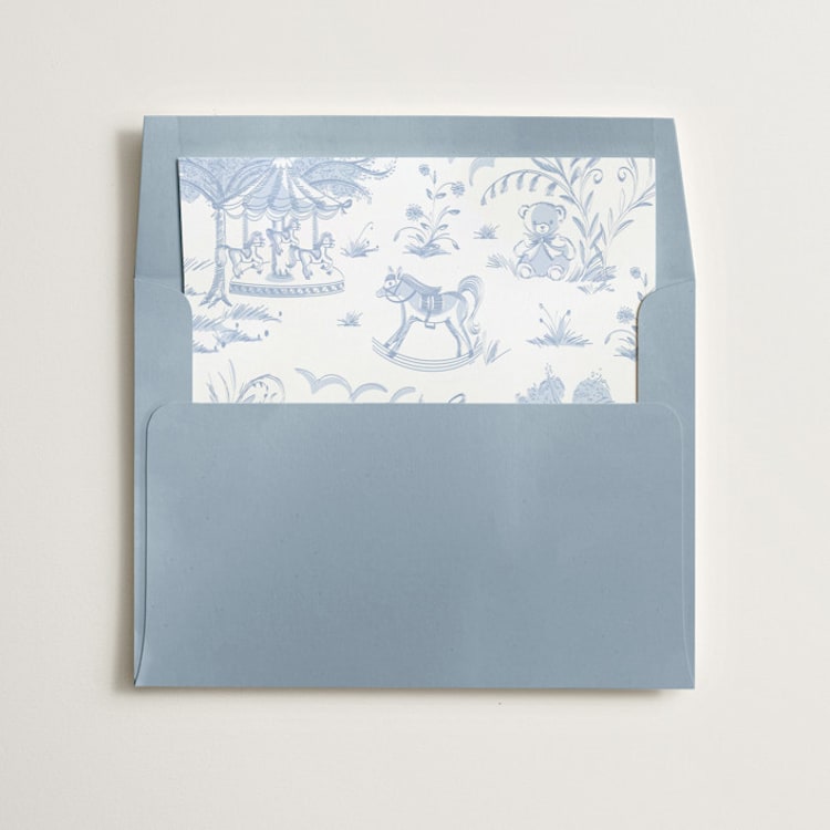 "Baby Toile" - Slip-In Envelope Liners in Sky by Teju Reval - Liner in envelope