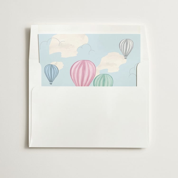 "Hot air balloons" - Slip-In Envelope Liners in Petal by Teju Reval - Liner in envelope