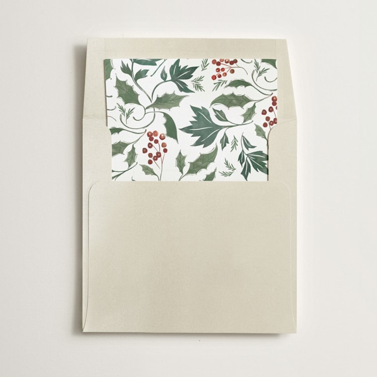 "Christmas wrapping" - Slip-In Envelope Liners in Wreath by Rebecca Durflinger - Liner in envelope