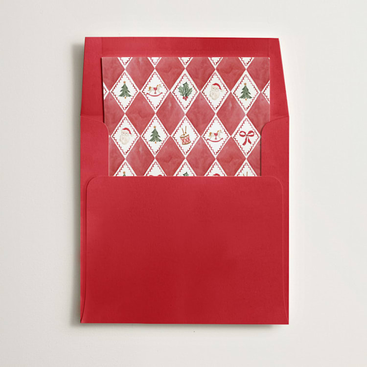"Red Nostalgic Wrap" - Slip-In Envelope Liners in Grenadine by Sarah Knight - Liner in envelope