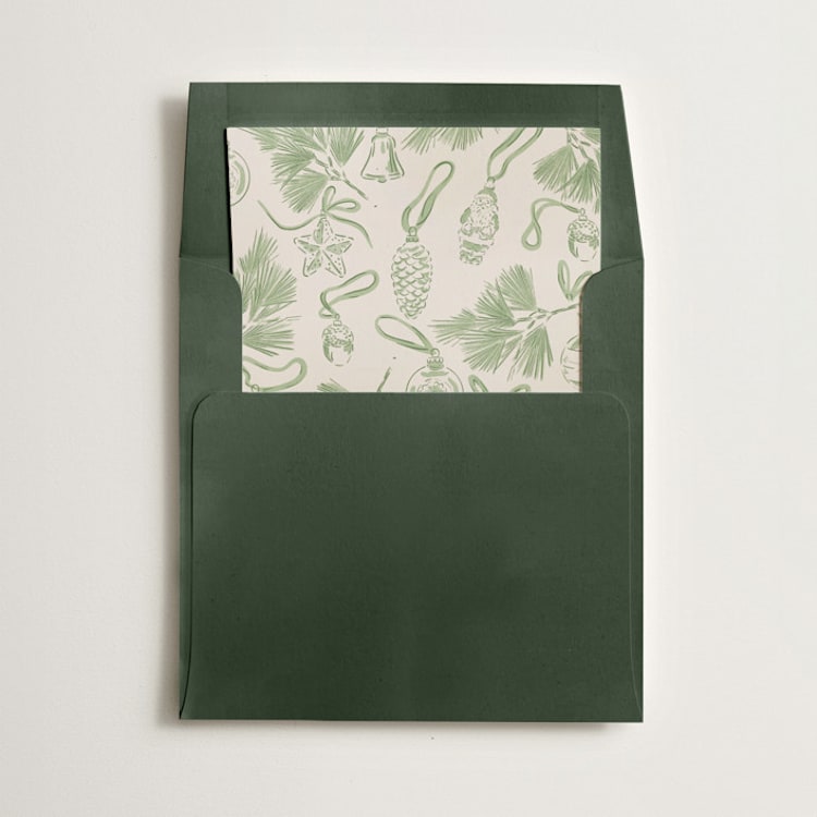 "Ornament Collection" - Slip-In Envelope Liners in Pine by Corinne Malesic - Liner in envelope
