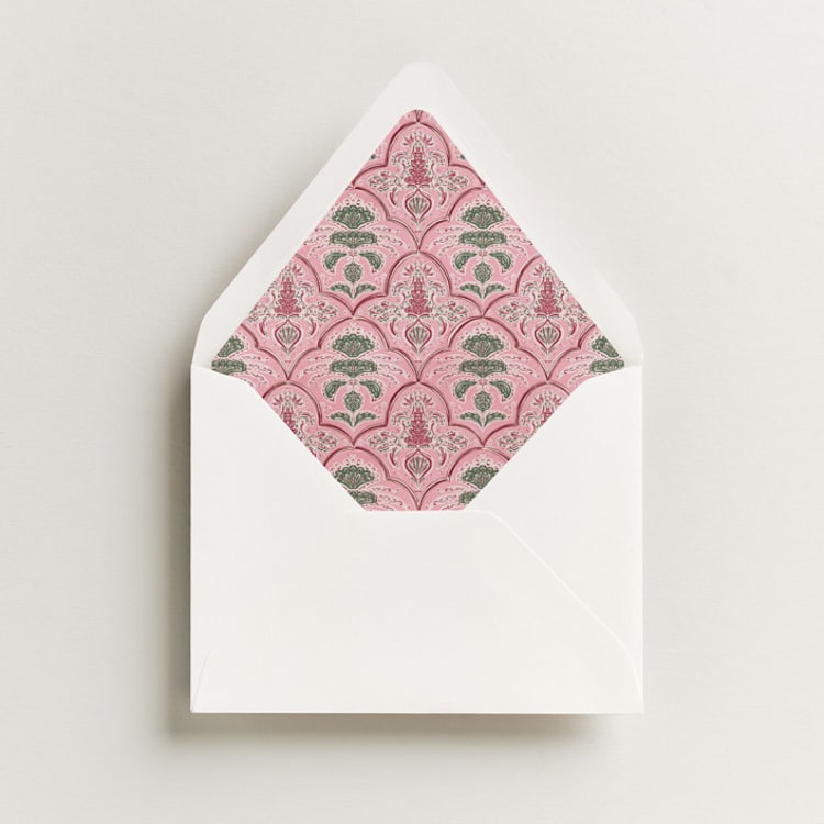 "Morrocan Print" - Slip-In Envelope Liners in Rosewood by Gwen Bedat - Liner in envelope