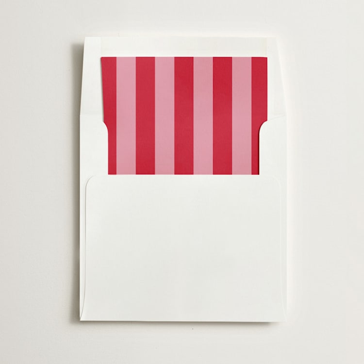 "Cabana Stripe" - Slip-In Envelope Liners in Candy Apple by Minted - Liner in envelope