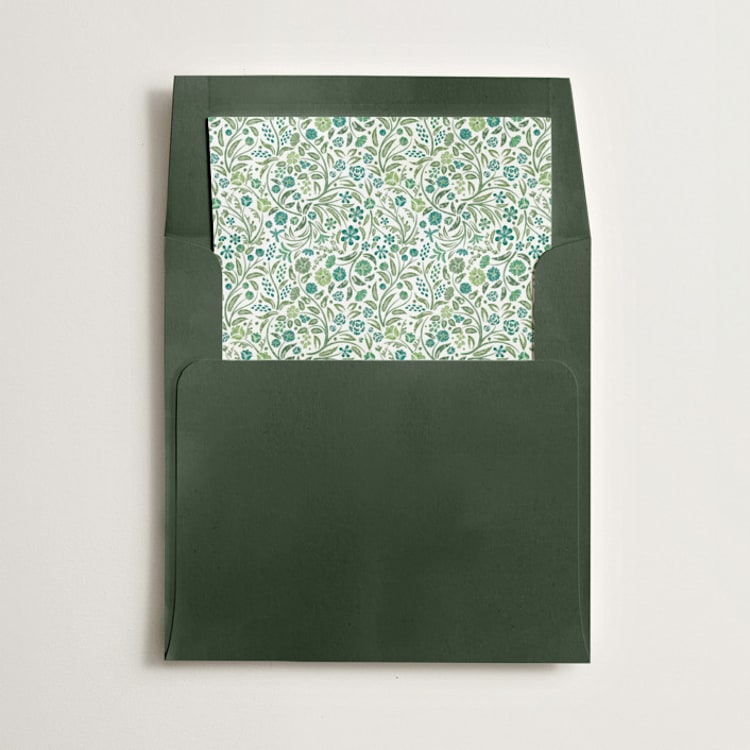 "Ditsy Floral" - Slip-In Envelope Liners in Fern by Paper Sun Studio - Liner in envelope