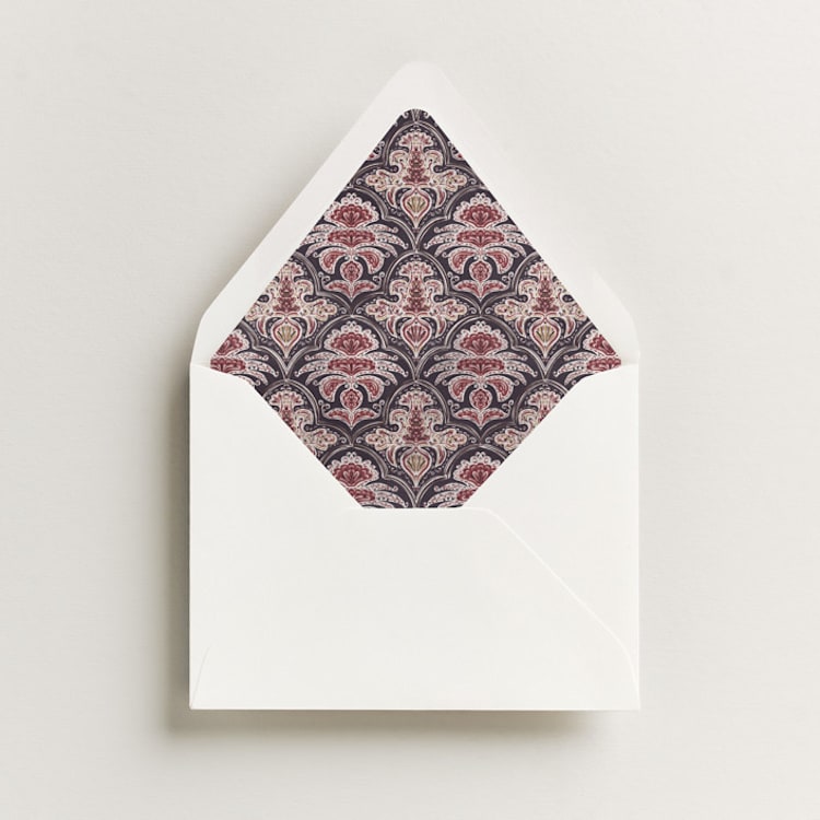 "Morrocan Print" - Slip-In Envelope Liners in Noir by Gwen Bedat - Liner in envelope