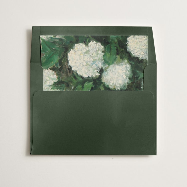 "Hydrangeas" - Slip-In Envelope Liners in Cream by Kate Ahn - Liner in envelope