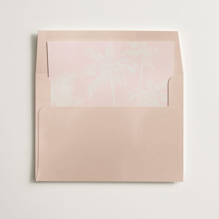 "Palm Trees" - Slip-In Envelope Liners in Peony by Lucrecia Caporale - Liner in envelope