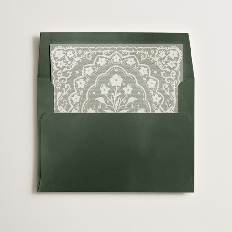 "Written in Romance" - Slip-In Envelope Liners in Antique Sage by Zove Ahhh - Liner in envelope
