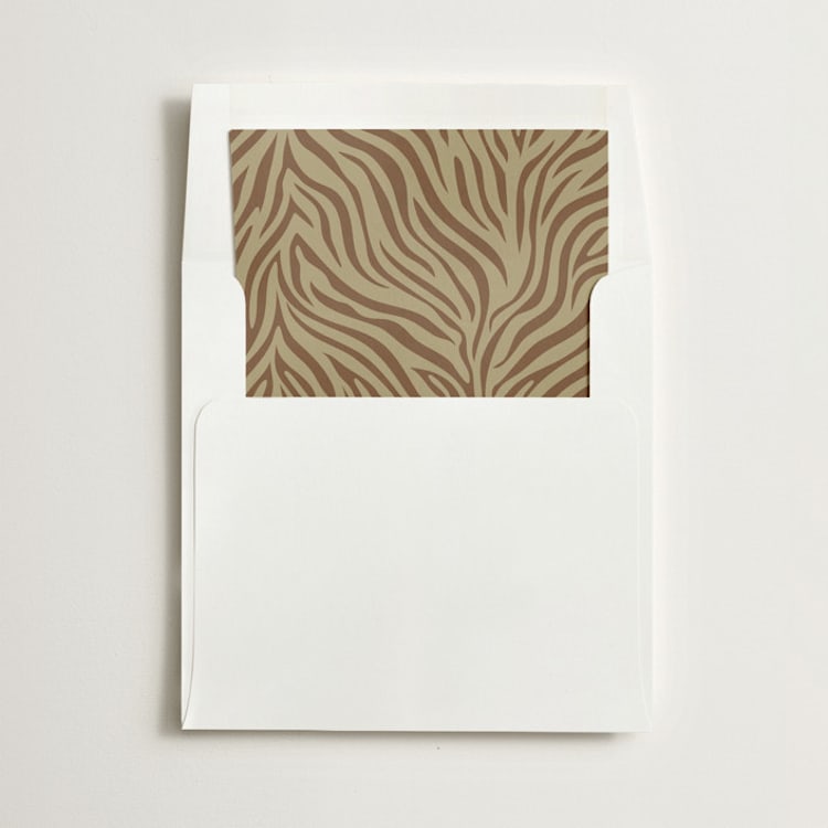 "Zebra Print" - Slip-In Envelope Liners in Wood by Minted - Liner in envelope