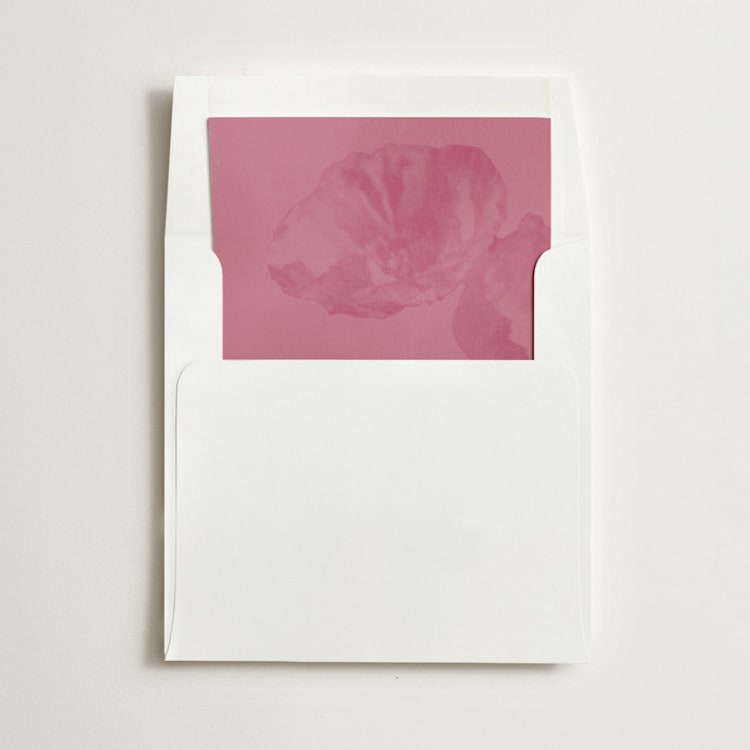 "Maximalist Poppies" - Slip-In Envelope Liners in Flamingo by Morgan Kendall - Liner in envelope