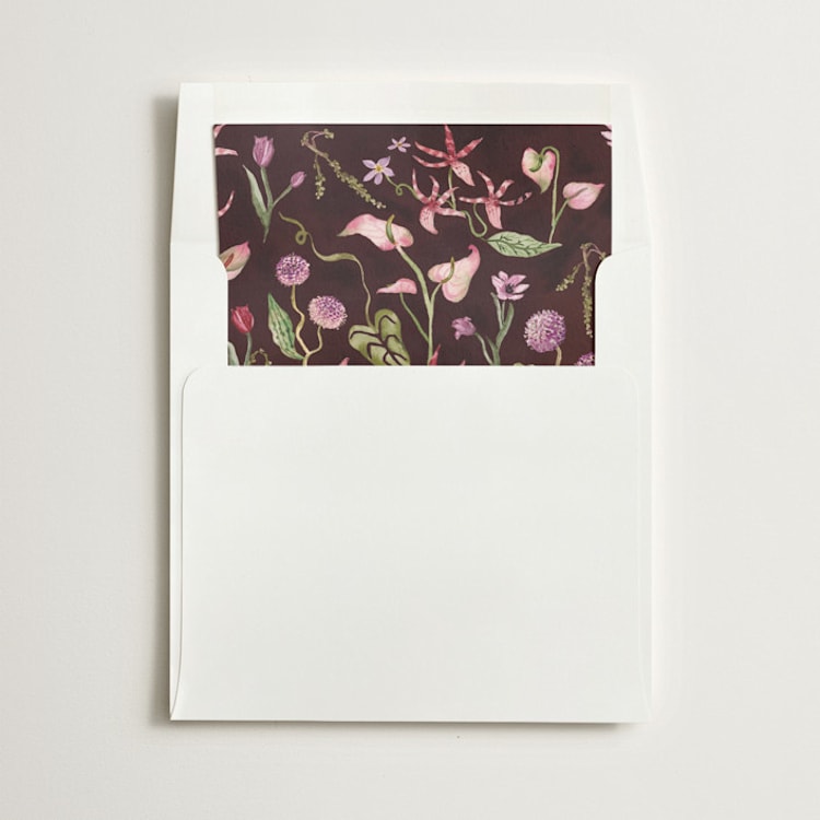 "Florada" - Slip-In Envelope Liners in Merlot by Pati Cascino - Liner in envelope