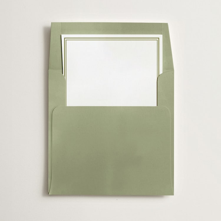 "Border" - Slip-In Envelope Liners in Olive by Minted - Liner in envelope