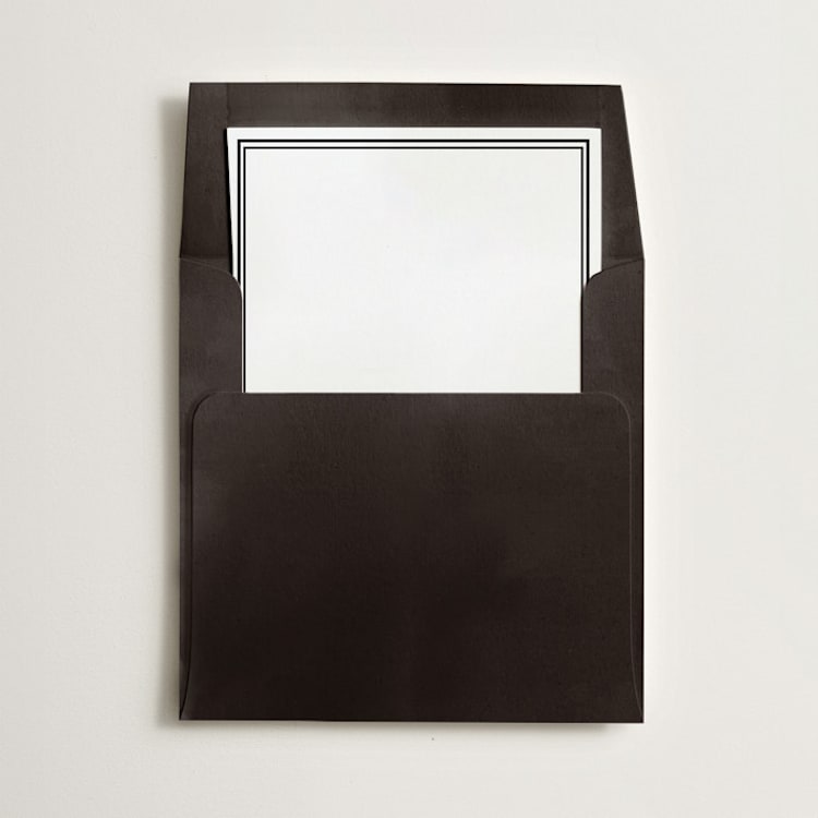 "Border" - Slip-In Envelope Liners in Noir by Minted - Liner in envelope