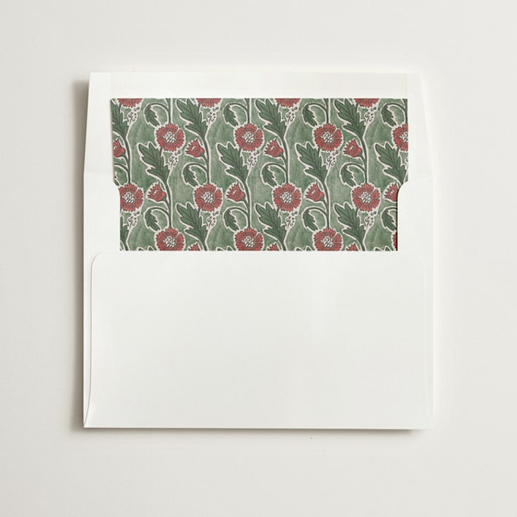 "monogram nouveau" - Slip-In Envelope Liners in Poinsettia by Jen Owens - Liner in envelope