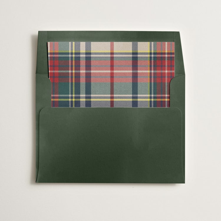 "Tartan Traditions" - Slip-In Envelope Liners in Holly Berry by Yaling Hou Suzuki - Liner in envelope