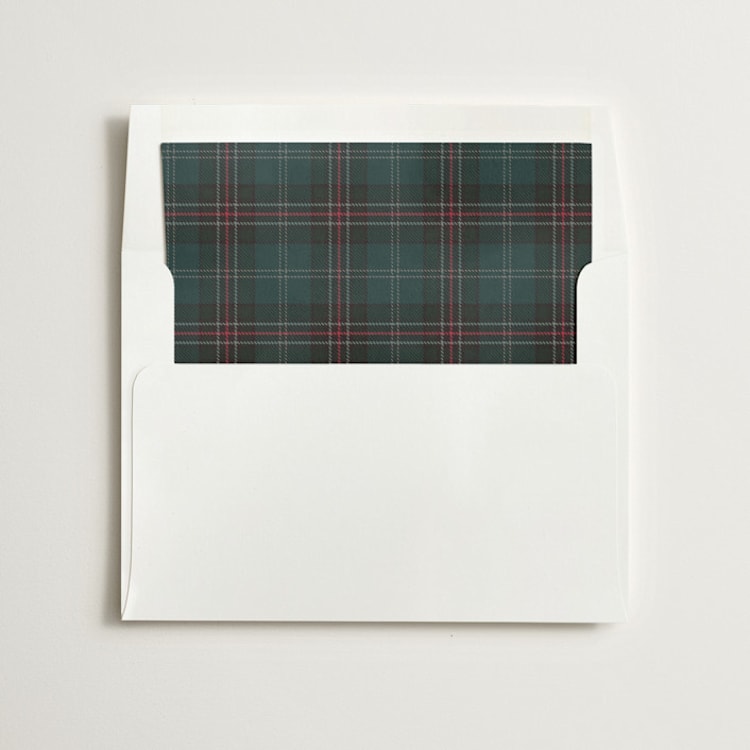 "Plaid collage" - Slip-In Envelope Liners in Forest by Stacey Meacham - Liner in envelope